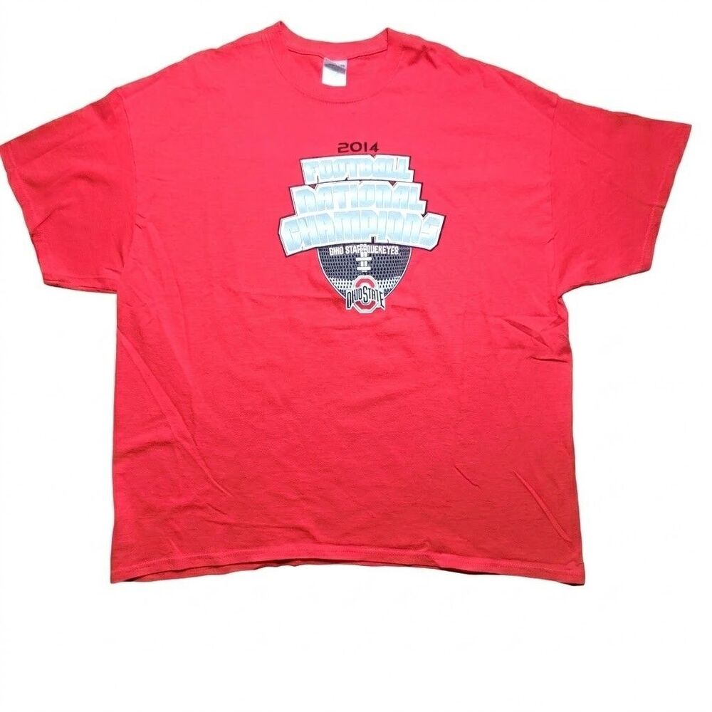 Ohio State Buckeyes 2014 National Champions T Shirt Red 2XL NCAA Football